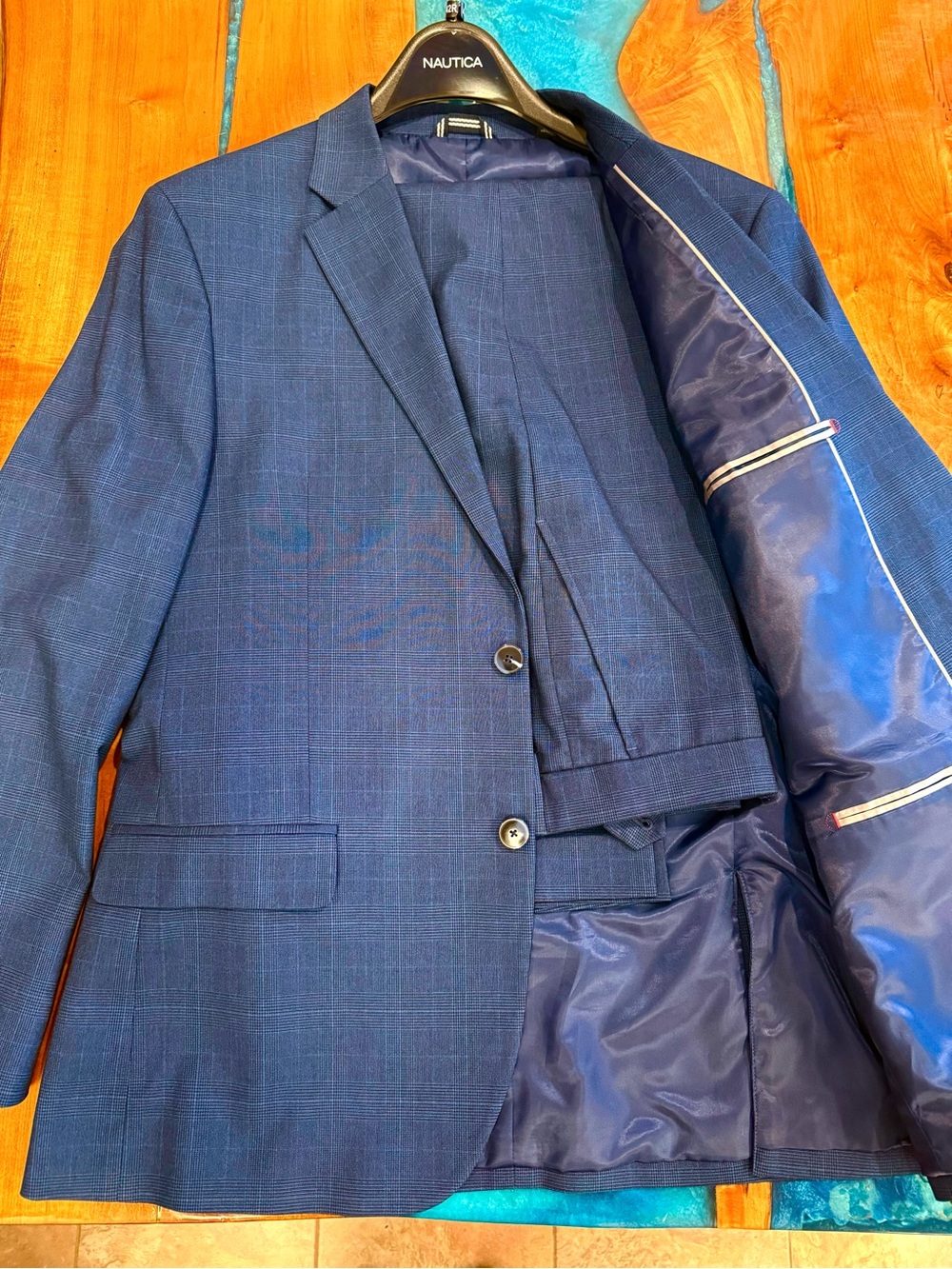 Nautica Men's Blue Windowpane Sport Coat - Picture 4 of 9